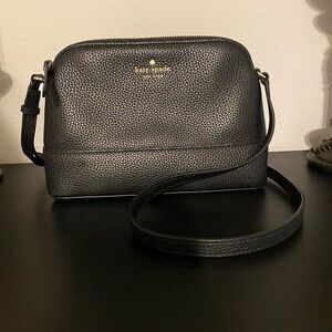 Kate Spade Black Dome Crossbody Bag with Gold Logo